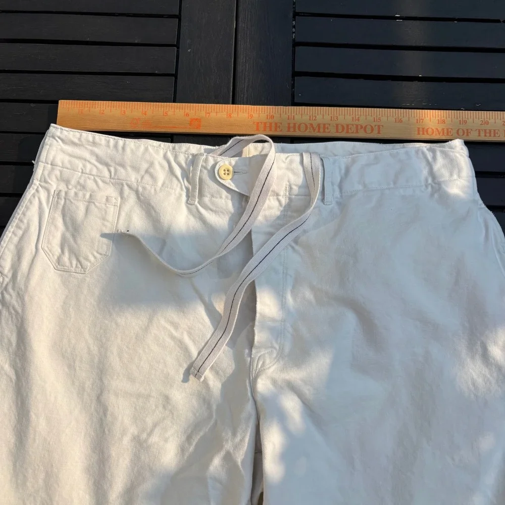Polo Ralph Lauren Drawstring Pants Mens 40/30 White Cotton Canvas Good Condition